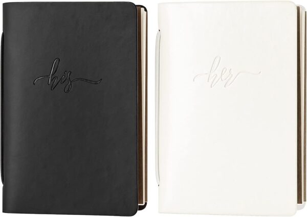 Handcrafted Cowhide Wedding Vow Books (Set of 2)