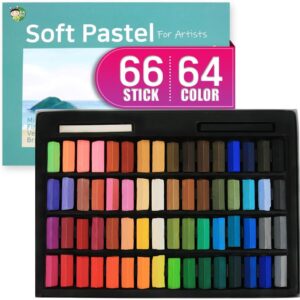 64+2 Soft Chalk Pastels, Non-Toxic, for Artists, Kids & Nail Art