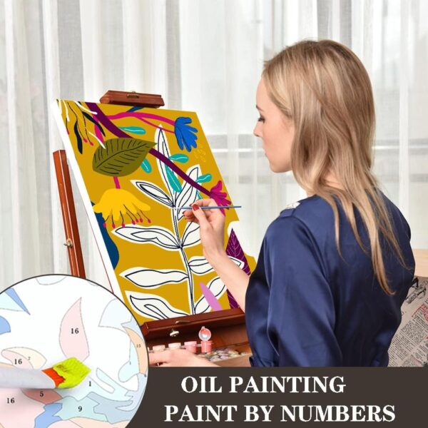 6-Pack Paint by Numbers Kit – DIY Flower Acrylic Canvas Art (9.8x13.8") - Image 3