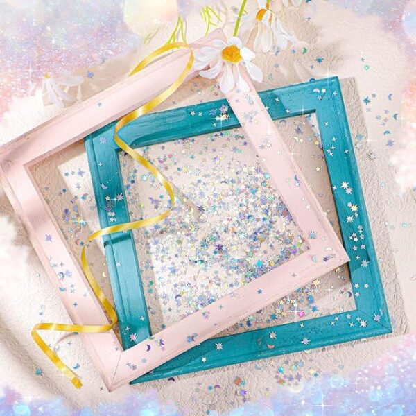 10g Holographic Silver 3mm Star Glitter Confetti - Image 3