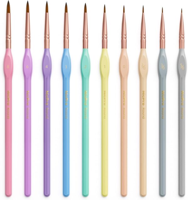 10PCS Micro Fine Detail Paint Brush Set – Mini Fine Tip for Acrylic & Oil