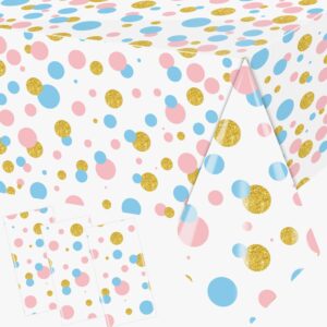 3PCS Disposable Gender Reveal Tablecloths – Baby Shower Table Covers for Boy or Girl Parties