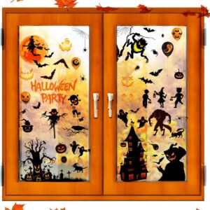9 Sheets Halloween Window Clings – Decorative Stickers for Home & Party