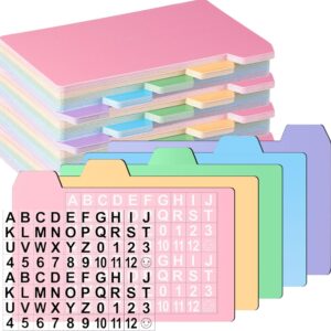 52-Piece Dry Erase Index Card Guide Set, 50 Dividers + 2 Sticker Sets, 3"x5", Candy Colors