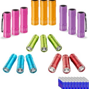 18-Pack Mini LED Aluminum Flashlights – Party Favors with Lanyard & Batteries Included, Kids’ Camping & Emergency Use