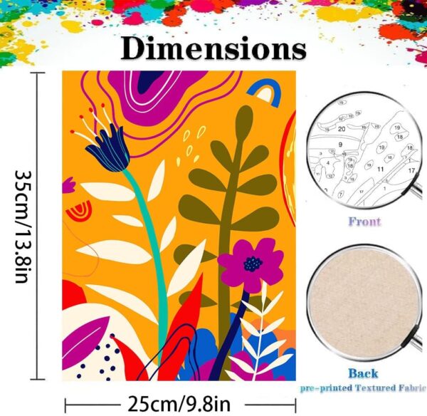 6-Pack Paint by Numbers Kit – DIY Flower Acrylic Canvas Art (9.8x13.8") - Image 4