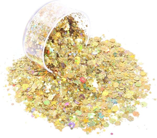 Holographic Chunky Glitter Set, 12 Colors for Resin, Slime, Nails, Body & Craft Projects - Image 3