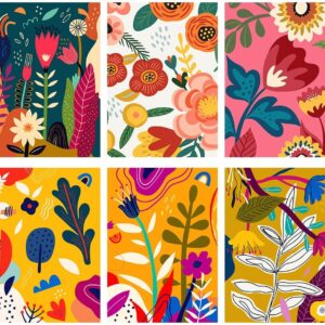 6-Pack Paint by Numbers Kit – DIY Flower Acrylic Canvas Art (9.8x13.8")