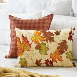 Fall Maple Leaves Lumbar Pillow Cover