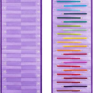 2-Pack Purple Hanging Pencil Holders, Classroom Pencil Dispensers