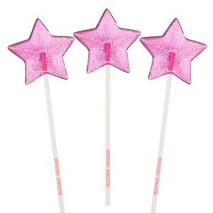 Pink Star Watermelon Lollipops – 24 Handcrafted 2” Pieces, 1.5 lbs, USA