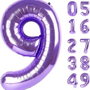 Jumbo Purple Number 9 Balloon - 40 Inch