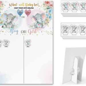 Baby Gender Reveal Voting Board with 60 Stickers & Stand