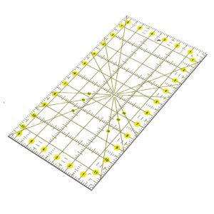 Yellow Acrylic Quilting Ruler (6.5x12”): Grid Lines for Precise Cutting