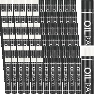 72 Soft Oil Pastels, Black & White, Bulk Refill Set for Art, Drawing & Sketching