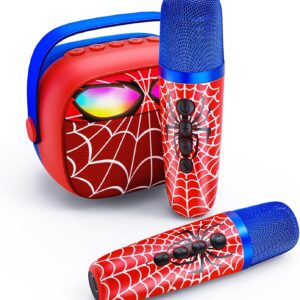 Mini Karaoke Machine for Kids - 5 Voice Effects, 2 Wireless Mics