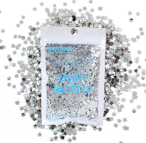10g Laser Silver 3mm Star Glitter Sequins