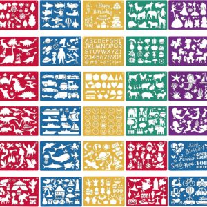 30-Piece Kids Drawing Stencil Set – 400+ Designs for Art & Crafts