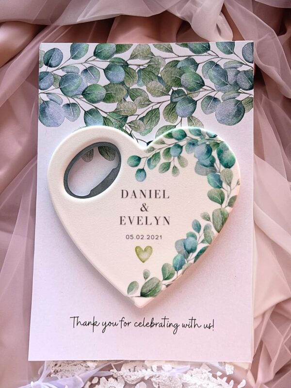 30 Personalized Heart Magnet Openers