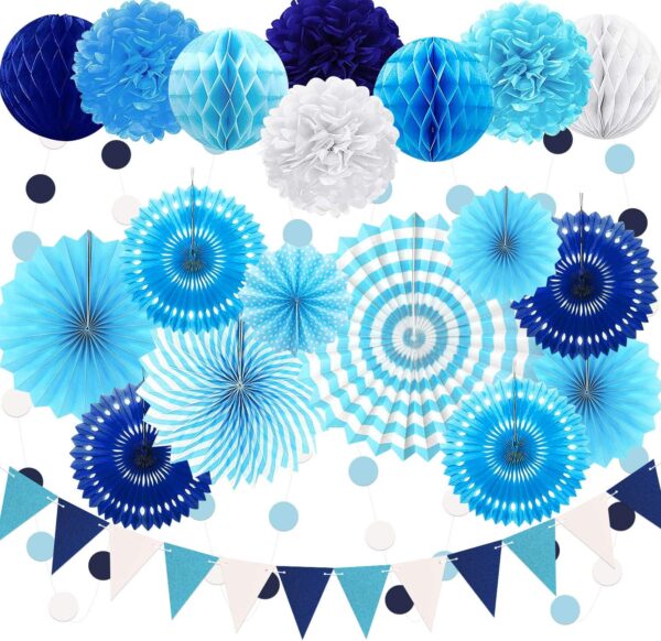23pc Navy Blue Party Decor Kit