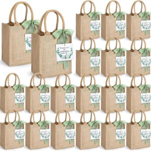Sage Green Burlap Tote Bags (20-Pack)