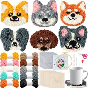 Puppy Punch Needle Coaster Kit (6 Dog Patterns)