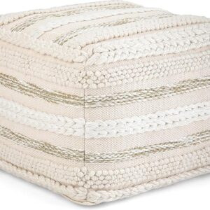 Sommer Boho Square Pouf – Handloom Woven for Living Room, Bedroom, Kids Room