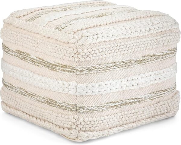 Sommer Boho Square Pouf – Handloom Woven for Living Room, Bedroom, Kids Room