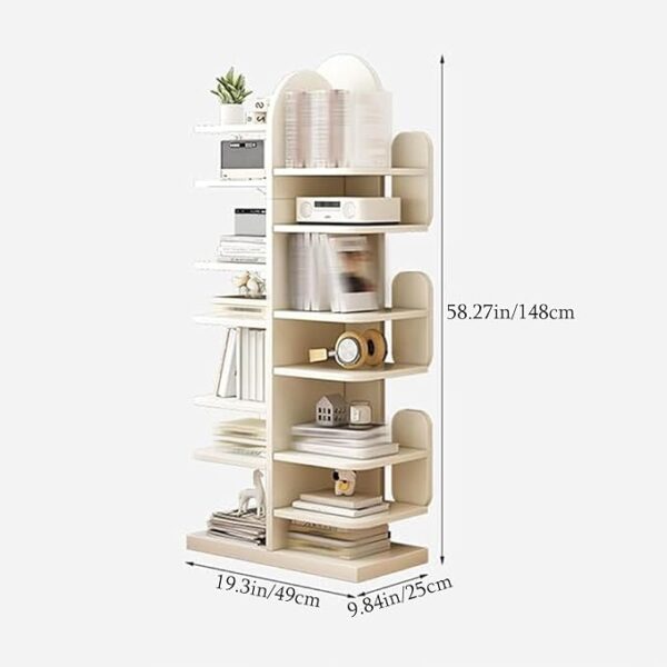 Cactus Tree Bookshelf – Tall Narrow Wood Shelf for Small Spaces (19.3"x9.84"x58.27") - Image 2