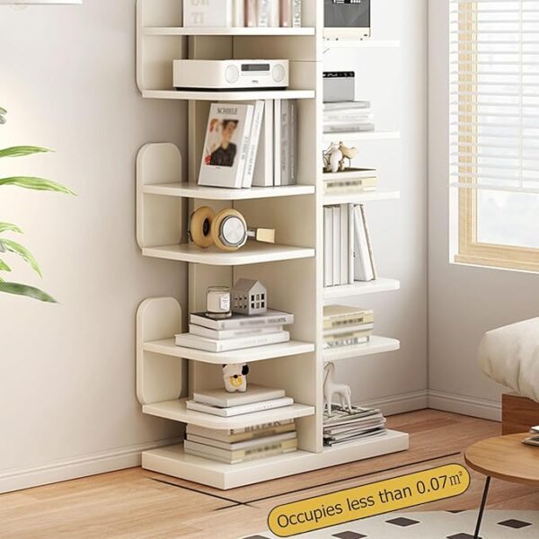Cactus Tree Bookshelf – Tall Narrow Wood Shelf for Small Spaces (19.3"x9.84"x58.27") - Image 4