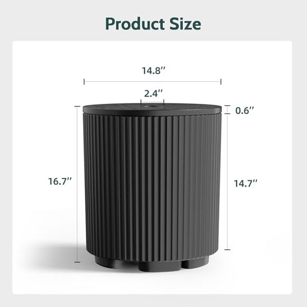 Outdoor Side Table with Umbrella Base, Fits up to 1.5" Pole, Weighted Stand & Drink Table Combo - Image 2