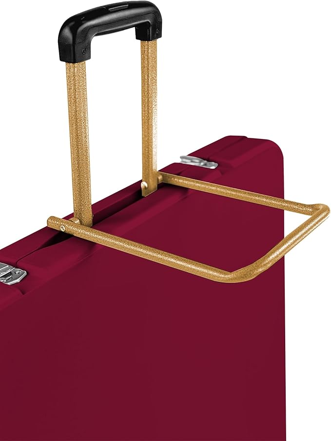 6Ft Rolling Folding Table with Wheels, Durable Plastic, Team Colors, Dark Red & Yellow - Image 3