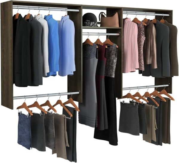 Easy Track OK1448-WH 4'-8' W Basic Hanging Easy-to-Assemble Kit Closet Organizer, White - Image 2