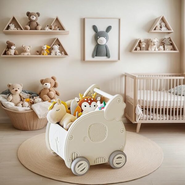 Kids Toy Storage Organizer & Push Cart Bin – Multifunctional Toy Chest for Playroom, Dumbo
