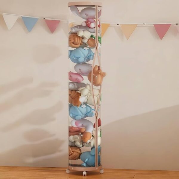 Stuffed Animal Storage Tube,Stuff Animal Organizer,Stuffed Animal Zoo Storage, Toy Organizer(Pink