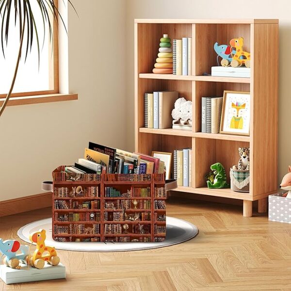 Collapsible Storage Basket with Handles, Decorative Cube Bin for Clothes & Toys - Image 3