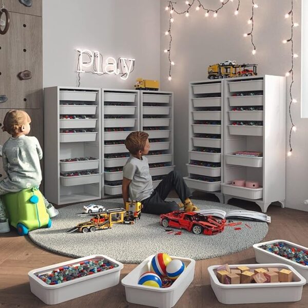 White Dresser with 8 Shelves, Closet & Storage Organizer for Home, Office, Bathroom - Image 2