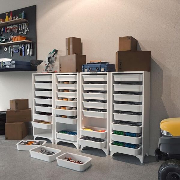 White Dresser with 8 Shelves, Closet & Storage Organizer for Home, Office, Bathroom - Image 4