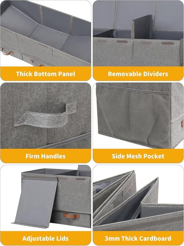 Upgraded Toy Box with 3 Grids, Drawers & Mesh Pockets – Kids Storage Organizer for Playroom - Image 4