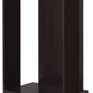 Acme Kolen Wooden Coat Stand with Hanging Rod and Caster Wheels in Espresso