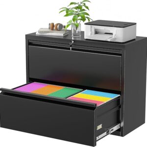 Superday Metal Lateral File Cabinet with Lock: 2 Drawer (Legal/Letter/A4)