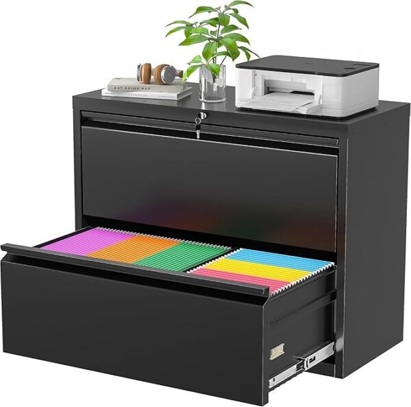 Superday Metal Lateral File Cabinet with Lock: 2 Drawer (Legal/Letter/A4)