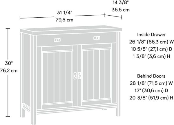 Sauder Costa Accent Storage Cabinet with Doors, Library Base for Hutch, in Coffee Oak - Image 3