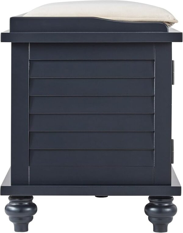 Cushion Storage Bench: Shutter Door (Charcoal Black) - Image 4