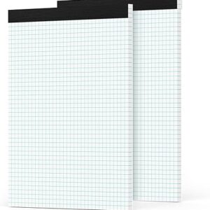 Graph Paper Pad 8.5" x 11" – 2 Pack, 4x4 Quad Ruled, 30 Sheets/Pad, Easy Tear-Off, 70 GSM White Grid Paper