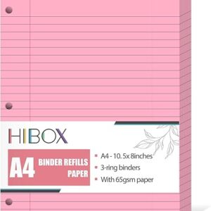100 Sheets Pink Lined Loose Leaf Paper – 3-Hole Ruled Filler Paper for Women & Girls, Writing, Work & Note Taking