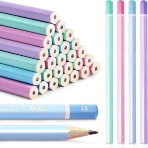 30 Pcs Hexagon Colored Pencils – Multicolor 2B Unsharpened Pencils for School, Sketching & Office Supplies