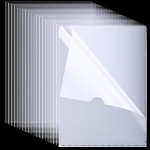 50-Pack Clear Transparent L-Type Plastic Folders for Letter/A4 Paper