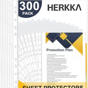 300-Pack Heavy-Duty Clear Sheet Protectors, Reinforced, 11-Hole, Top-Loaded, Fits 8.5"x11" Paper