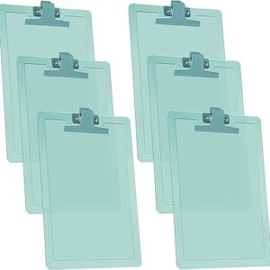 6-Pack A4 Clipboards, 13.4"x9.4", Premium Metal Clip with Side Rulers, Green